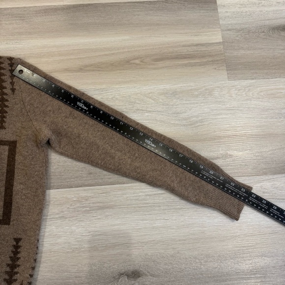 Pendleton Harding Southwestern Geometric Tan Brown Wool Sweater Women’s Medium - Picture 9 of 9